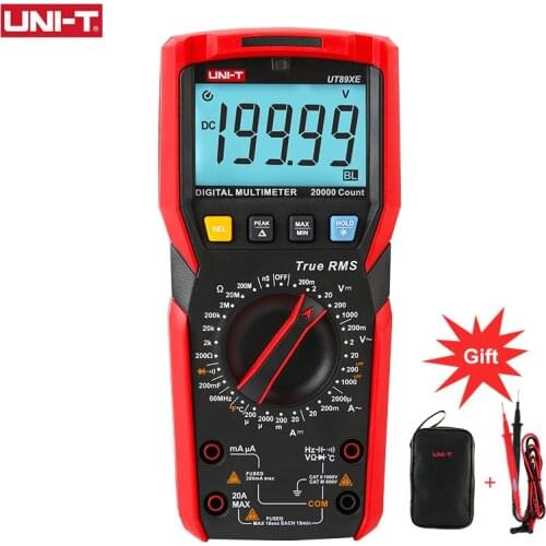 UNI-T UT89XE Digital Multimeter Professional Tester True RMS Manual Range DC AC Voltmeter Ammeter Capacitor Temperature Meter