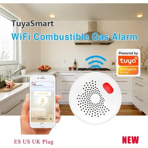 Tuya WiFi Leak Sensor Alarm Fire Security Detector Remote Control GAS Security Auto Module Smart Home Self Test Leakage Sensor