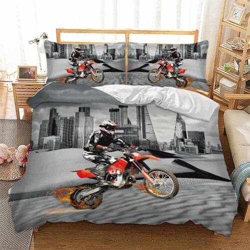 Motorcycle City 3D Print Comforter Bedding Set Fantasy Duvet Covers Pillowcase Home Textile Queen King Size Luxury Scenery Cool