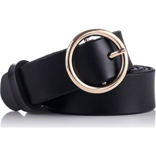 LGFDB771A 3CM WIDE Women love loop Circle design fashion genuine leather belts