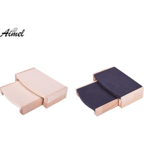 Fashion Wood Jewelry Display Showcase Table Style Velvet Ring Earring Necklace Jewelry Organier Stand Watch Display Stand 2Pcs