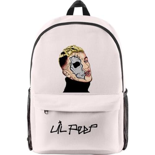 Lil peep Fashion Oxford Cloth Shoulder Backpack Printed Multi Zipper Pack Casual Girls Student School Bag