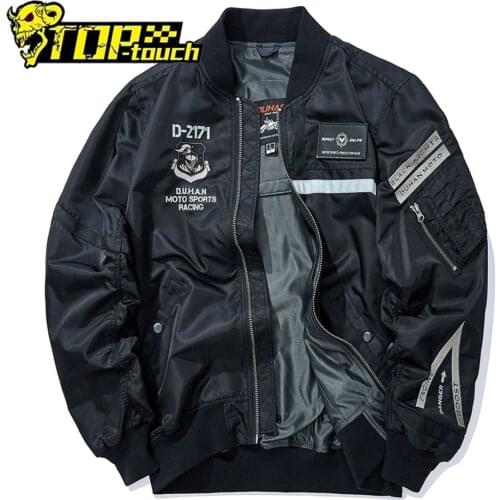 DUHAN Mens Motorcycle Jackets Breathable Flight Motocross Racing Jacket Anti-Fall Windproof Motorbike Coat With Chest Protect