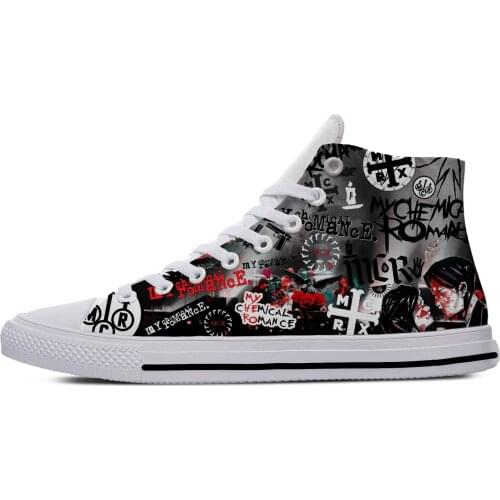 My Chemical Romance MCR Rock Band Fashion Funny Casual Cloth Shoes High Top Lightweight Breathable 3D Print Men Women Sneakers