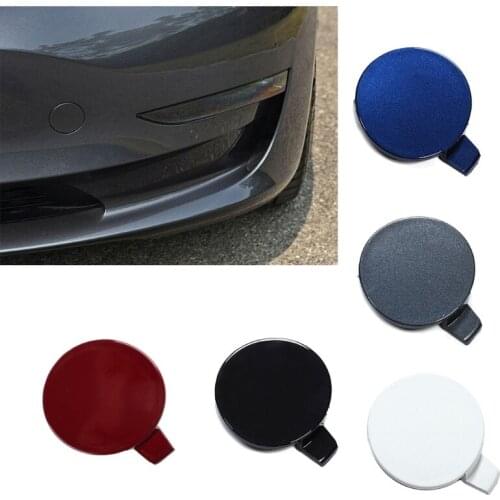 Car Front Bumper Tow Hook Cover Cap Vehicle Bumper Replacement Accessories Fit for Tesla Model 3 2017-2020 5 Colors