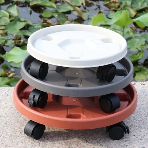 Round Plastic Tray Plant Stand Caster Wheels Pallet Movable Holder Removable Garden For Women Girls Portable Flower Pot Rack