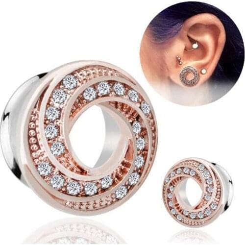 2 pcs/set new stainless steel Ear Plugs Tunnels Flesh Expansions Piercing Earring Gauges Ears Expanders Rings Body Jewelry