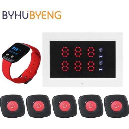 BYHUBYENG Queue Management System Wireless Calling Watches Customer Led Number Display Service Contact Hospitalar Enfermagem