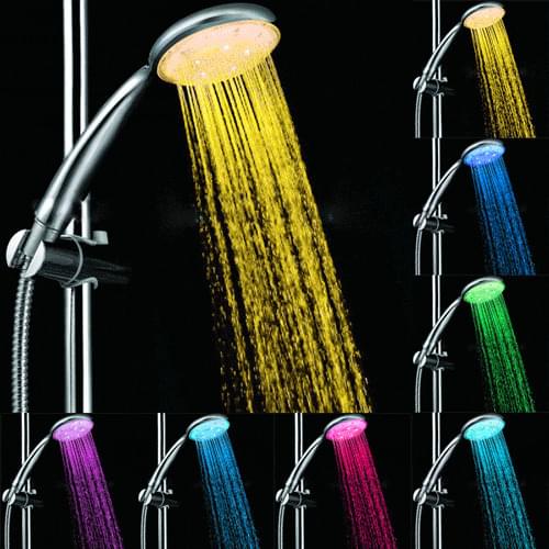 Shower Faucet Bathroom 7 Colors Changing LED Water Glow Light Shower Spray High Pressure Water Saving Handle Shower Head 19JUN18