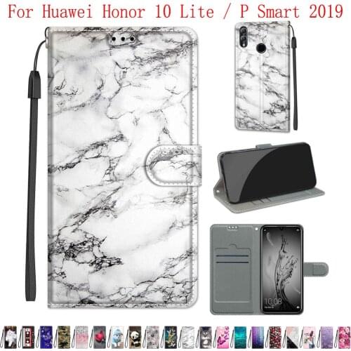Sunjolly Case for Huawei Honor 10 Lite P Smart 2019 Wallet Stand Flip PU Leather Phone Case Cover coque capa Case Cover
