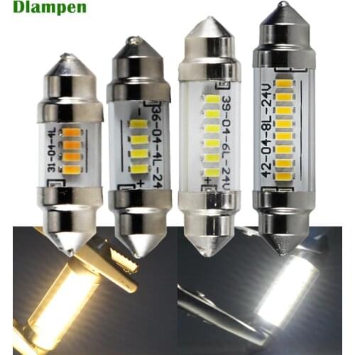 Led car light auto interior dome festoon canbus 31mm 36mm 39mm 42mm glass cover bulb lights C5W C10W 6 12 24 v volt Reading lamp