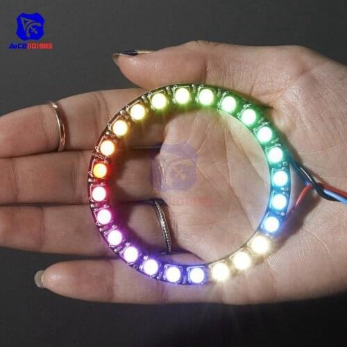Diymore 24 Bits 5050 RGBW SK6812 LED Ring with Integrated Driver Neutral White 4500K for Arduino