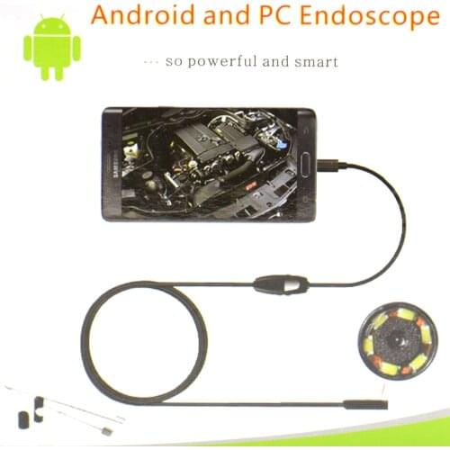 1 M 5.5mm Lens USB Cable Mini Rigid Inspection Camera Snake Tube Waterproof Endoscope Borescope with 6 LED for Android Phone