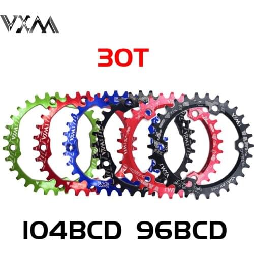 Bicycle Crank 104BCD/96BCD MTB 30T Chainwheel Aluminum Alloy Narrow Wide Chainring Round Chainwheel Cycle Crankset Bicycle parts