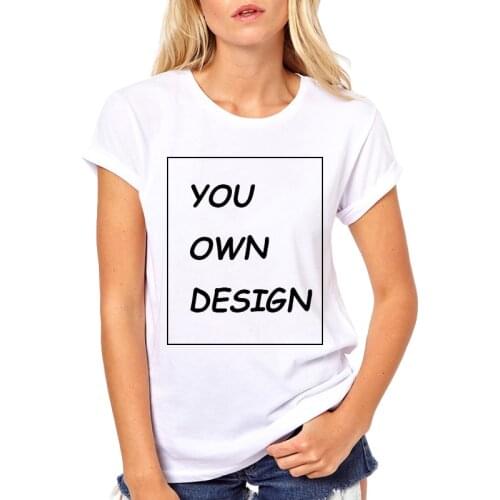 Picture processing High Quality Customized Women tshirt Print Your Own Design / LOGO / QR code/photo Casual t shirts