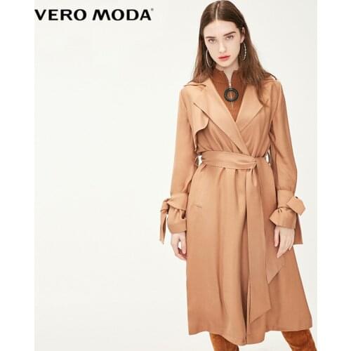 Vero Moda Womens Lapel Mid-length Trench Coat|319121523