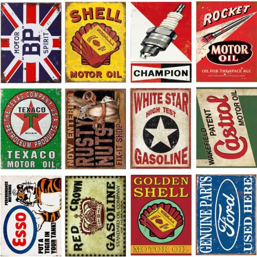 Castor Motor Oil Tin Sign Classic Oil Service Garage Sign Gasoline Wall Plate Metal Vintage Garage Decor Bar Pub Man Cave