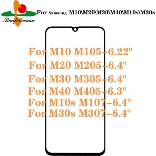 10Pcs\lot For SamsungGalaxy M10 M20 M30 M40 M10s M30s M105 M205 M305 M405 M107 M307 Front Touch screen Panel LCD Out Glass Lens