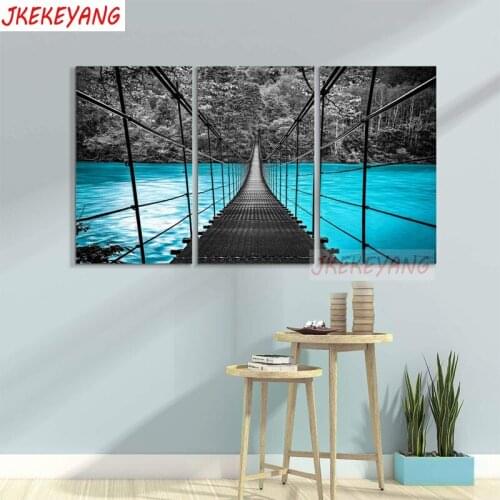 3pcs Wall Art Pictures 5D Diy diamond painting suspension bridge Diamond Mosaic sale Rhinestone Embroidery cross stitch Y3594