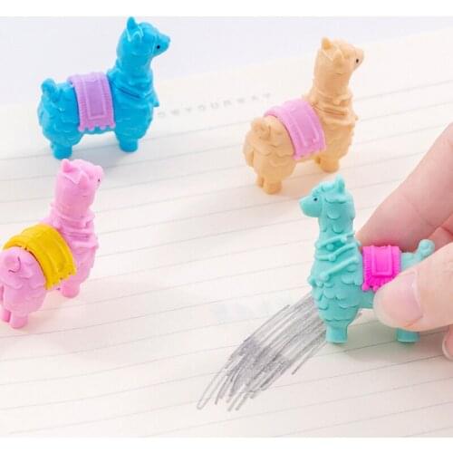 4pcs/lot color Little Alpaca Creative Eraser Writing Drawing Student Gift Office School Stationery