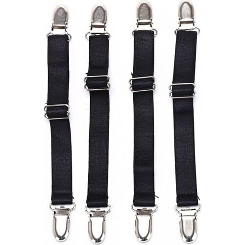 4pcs Metal+elastic band material Bed Sheet Corner Holder Elastic Straps Fasteners Clips Boot Straps Stirrups Motorcycle Bicycle
