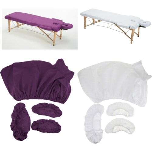 8 Pieces Comfortable Salon Massage Table Bed Fitted Pad Face Cradle Pillow Covers