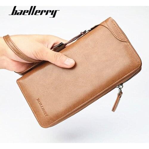 Baellerry New arrive Men Wallets Long Zipper Large Capacity Top Quality Male Purse Card Holder Multi-function Wallet For Men