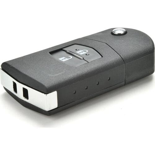 2 Button Remote Key Fob Shell Case Folding Flip With Uncut Blade For Mazda 3 5 6