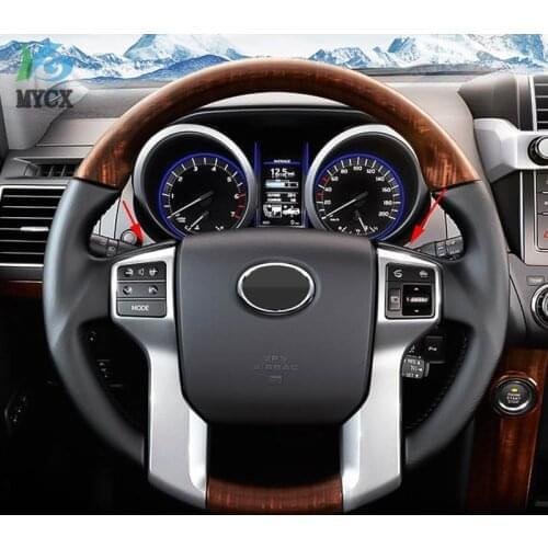 For Toyota Land Cruiser Prado 150 LC150 FJ150 FJ 150 2010-2018 Interior Steering Wheel Cover Trim Chrome Car Styling Accessories