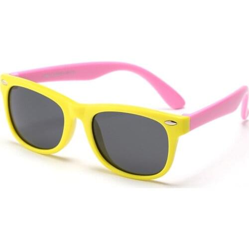 Kids Sunglass Colorful Silicone Polariod Boy Sports Eyeglasses Small Square Sun Glasses Running Baby Eyewear Summer Shades Glass
