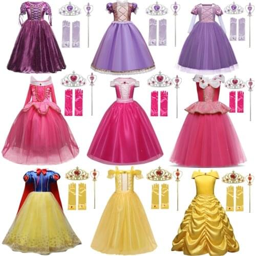 Girls Princess Costume For Kids Halloween Cosplay Fancy Dress Up Children Christmas Party Disguise Clothes