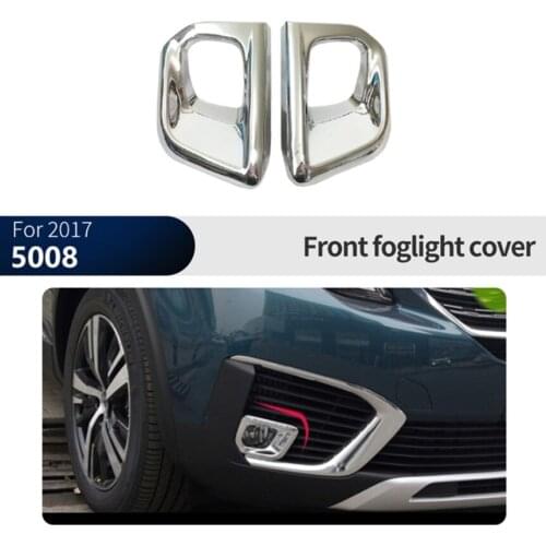 For Peugeot 5008 2017-2019 High Quality ABS Chrome Plated Front Fog Lamp Frame Front Fog Lamp Bright Frame Car Accessories