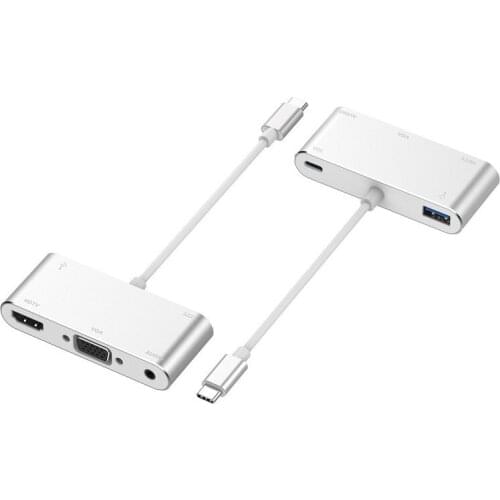 USB C To HDMI-compatible or VGA and Audio Docking Station for Huawei Phone Docking Station Laptop Dock Station