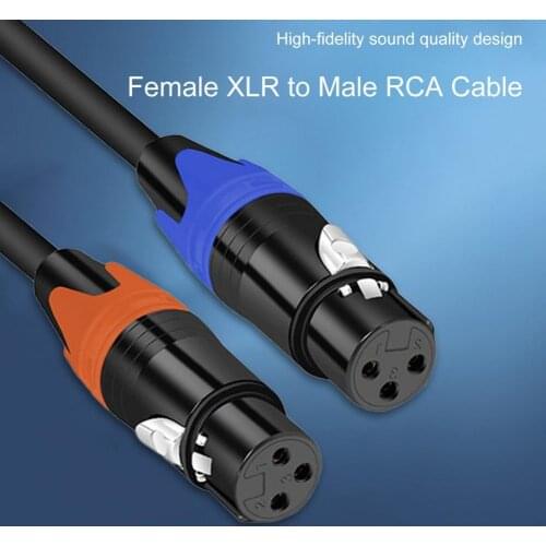 Bluelans 2 Female XLR to 2 Male RCA Cable Flexible HiFi Audio Cord Wire for Microphone Speaker Accessories