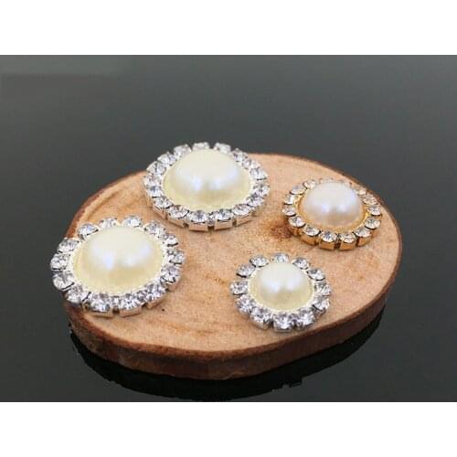 Hot Sale wholesale 20pcs/lot pearl Wedding Diamond Button rhinestone Button Crystal DIY craft hair garment Accessories YC29