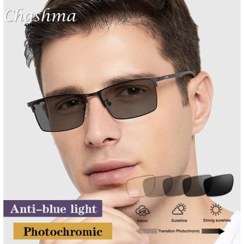 Fashion Aolly Men Glasses Frame Anti-blue lens Myopia Photochromic Reading Glasses CR39 Lens