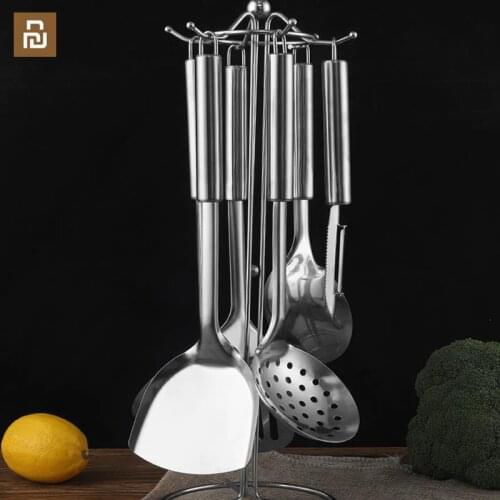 Youpin Stainless steel spatula set kitchen supplies anti-scalding shovel soup spoon colander rice spoon peeler kitchen rack set