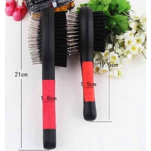 Double-sided Pet Comb Bath Brush Dog Cat Grooming Pet Hair Cleaning Pet Cat Dogs Comb Hair Massage Handle Comb Dog Care Tool