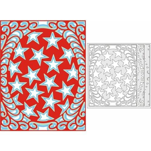 New 2021 Layering Stars Lace Oval Panel Metal Cutting Dies for DIY Scrapbooking and Card Making Decor Embossing Craft No Stamps