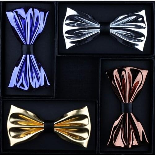 New fashion Blue Golden bowtie stage host groom bow ties for men Wedding TIe