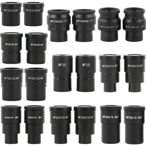 Stereo Microscope Auxiliary Eyepiece WF5X WF10X WF15X WF20X WF25X WF30X For Binocular Trinocular Microscope