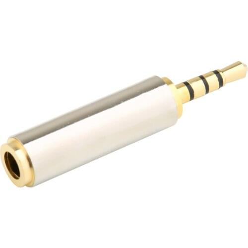 Wholesale 1pc Gold 2.5 mm Male to 3.5 mm Female audio Stereo Adapter Plug Converter Headphone jack