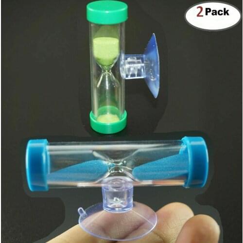 2pcs Sandglass Hourglass for Tooth Brushing Timer Shower Timer with Suction Cup