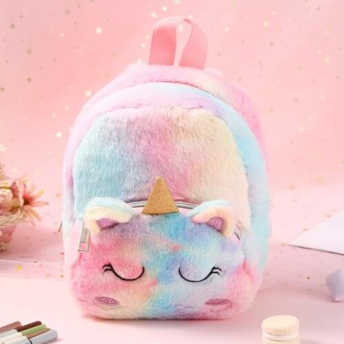 Girls Plush Backpack Unicorn Child Bag Gift Schoolbag 2020 Fashion School Shoulder Kids Kawaii Cute Kindergarten