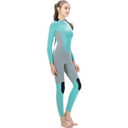 Full Body wetsuit female 3mm neoprene wetsuit women thickened long-sleeved thermal swimsuit Sun-proof Snorkeling Surfing suit