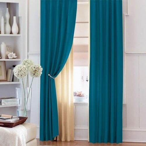Nature Curtain Pleated Backdrop Curtain-Oil Blue 80x260 cm-Together with Crystal Renso