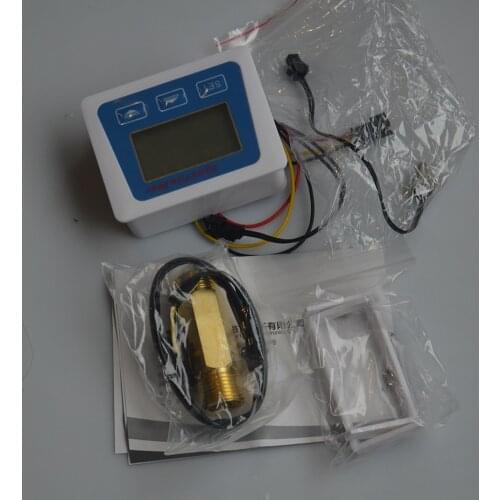 Digital Fuel Gauge LCD Display Water Liquid Flow Meter Totameter Temperature Time Record With G1/2 Flowmeter Flow Tester