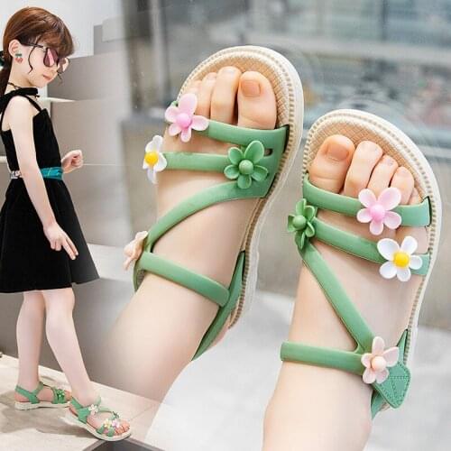 Girls' Sandals Summer New Childrens Korean Fashion Soft Bottom Antiskid Little Girl Princess Shoes Baby Beach Shoes