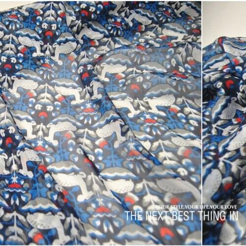 Silk Chiffon Fabric Dress Black Deer Real 100% clothing Cloth DIY Sewing Tissue