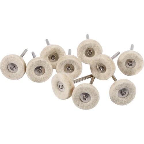 10PCS/Lot Grinder Wheel 25MM Wool Felt Polishing Buffing Drill Grinder Wheel Brushes With Handle For Rotary Tool